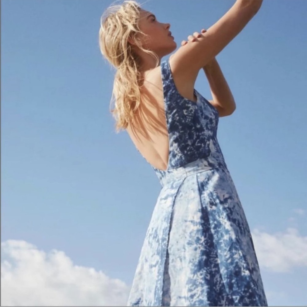 NWT Reformation Dress Garten Midi Wrap in Shibori Blue - Picture 5 of 14